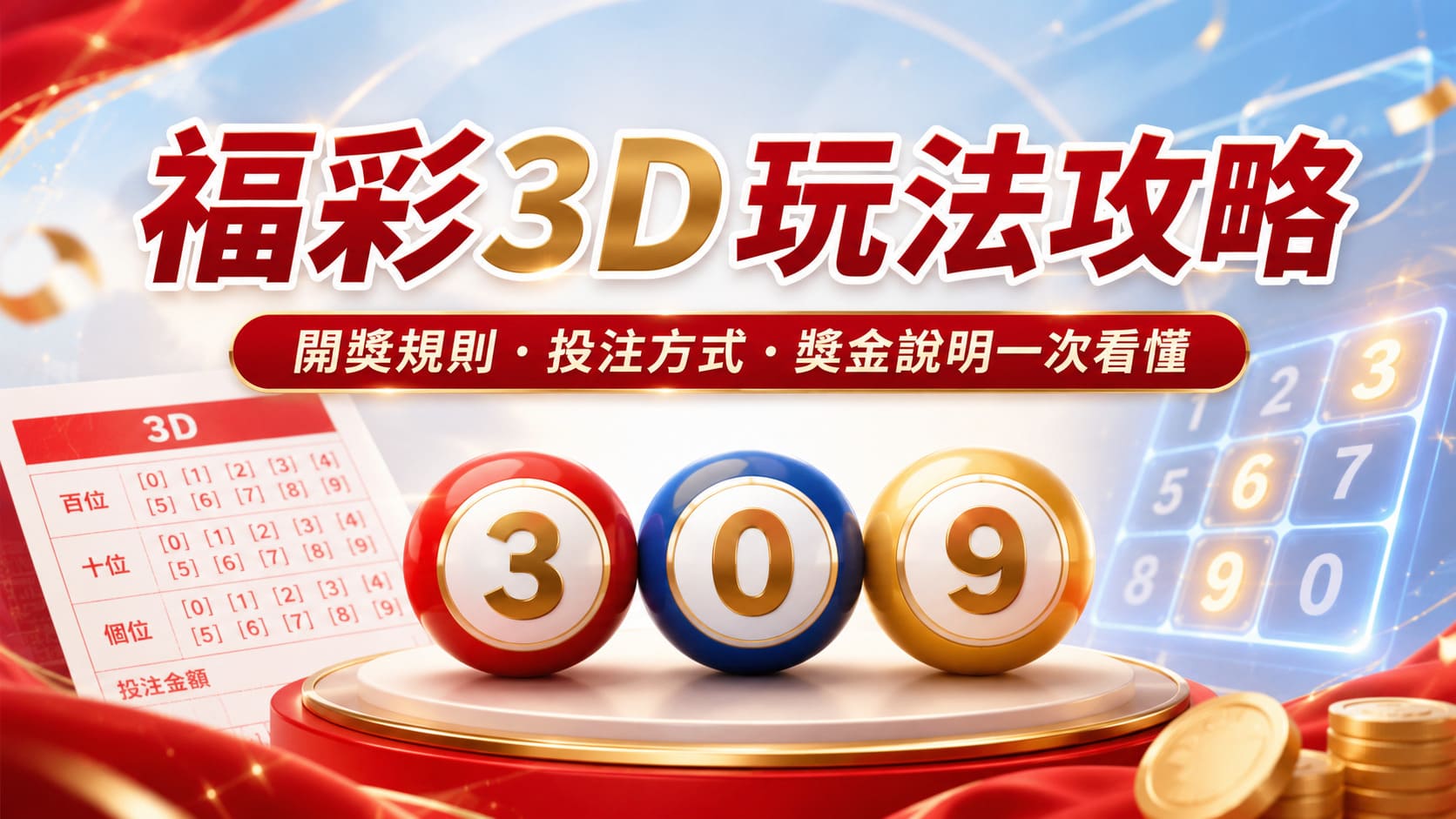 福彩3D玩法教學｜開獎規則、揀號方法、獎金點計一篇睇明